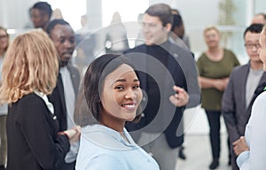 Business colleagues making small talk in their break