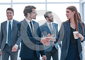 Business colleagues shaking hands with each other