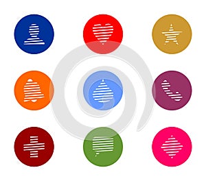 Business Colorful Round Icon Set