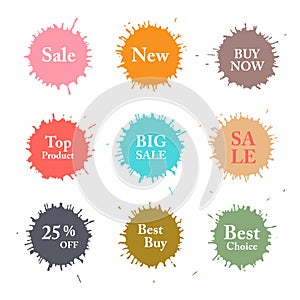 Business Colorful Vector Splashes Labels.