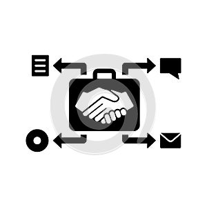 Business, comarketing, handgrip icon. Simple editable vector graphics