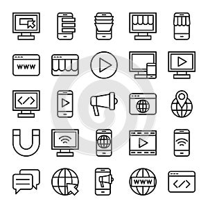 Business commercial online shopping outline icon