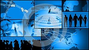 Business Communication, Time, Travel Montage