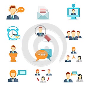 Business communication and web conference icons