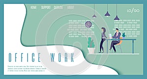 Business Company Office Work Vector Web Banner
