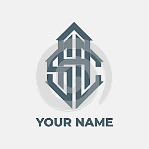 Business company SAC, ASC letter logo design