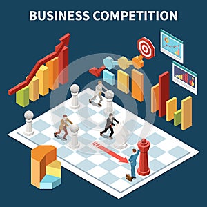 Business Competition Isometric Background
