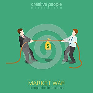 Business competition marketing war flat 3d web isometric concept