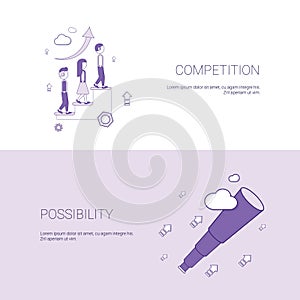 Business Competition And Possibility For Development Template Web Banner With Copy Space