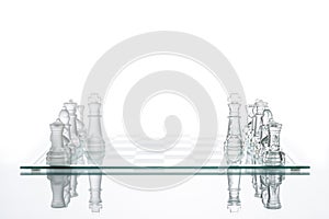 Business Competition strategy, transparent glass Chess group, Te