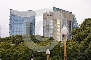 View of Catalinas Norte buildings from PLaza San MartÃÂ­n, Retiro neighborhood, Buenos Aires, Argentina. photo