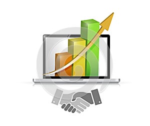 business computer agreement handshake concept