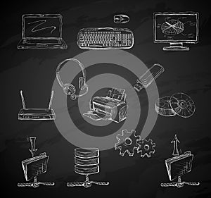 Business computer icons set