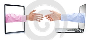 Business Computer Marketing Virtual Handshake photo