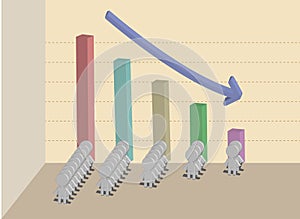 Business concept with 3d bar chart