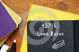 Business concept about 457b Loan Rules with phrase on the page