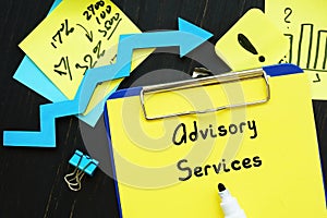 Business concept about Advisory Services with inscription on the sheet