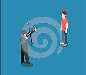 Business concept aim competitor target flat 3d web isometric photo