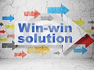 Business concept: arrow with Win-win Solution on grunge wall background