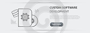 Business concept banner of custom software development company