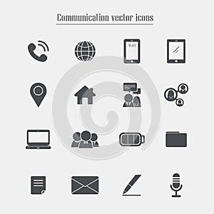 Business concept based communication vector icons