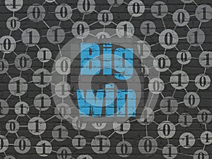 Business concept: Big Win on wall background