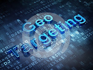 Business concept: Blue Geo Targeting on digital background