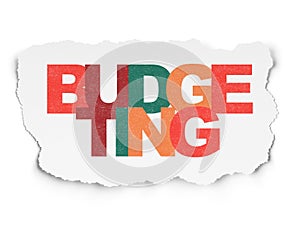 Business concept: Budgeting on Torn Paper