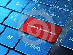 Business concept: Business-to-business on computer keyboard background