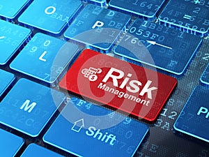 Business concept: Calculator and Risk Management