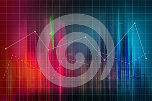 Business concept chart graph and diagram in red an blue - stock illustration