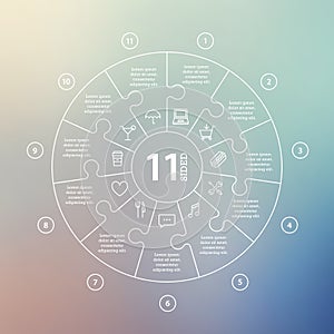 Business concept. Circle puzzle infographic. Template for cycle diagram, graph, presentation and round chart.