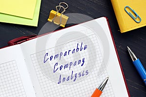 Business concept about Comparable Company Analysis with inscription on the page
