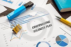 Business concept about Compensating Balances Plan with phrase on the piece of paper