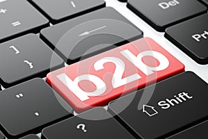 Business concept: B2b on computer keyboard background