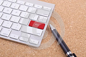 Business concept: computer keyboard with word Exit on enter button