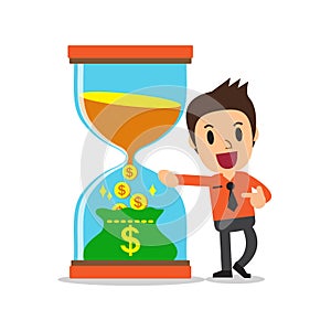 Business concept convert time to money with businessman photo