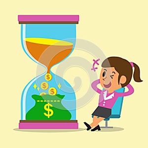 Business concept convert time to money with businesswoman photo