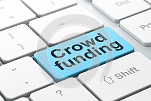 Business concept: Crowd Funding on computer