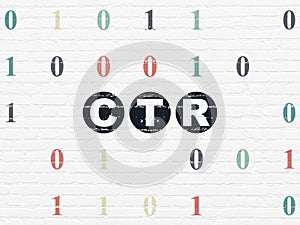 Business concept: CTR on wall background