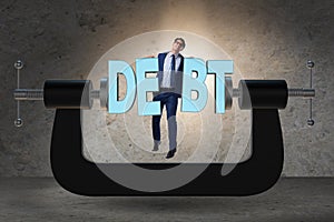 The business concept of debt and borrowing