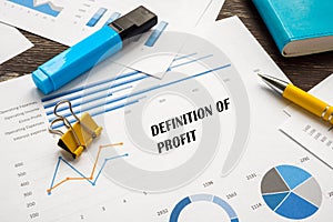 Business concept about Definition Of Profit with phrase on the piece of paper