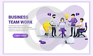 Business concept design with people work on table having idea for solutions. Business leadership, cooperation, partnership, team