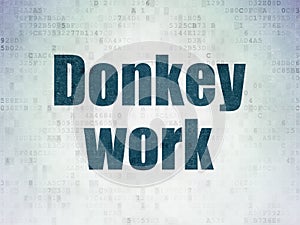 Business concept: Donkey Work on Digital Data Paper background