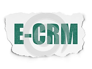 Business concept: E-CRM on Torn Paper background