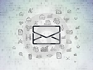 Business concept: Email on Digital Data Paper background