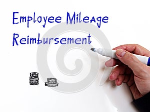 Business concept about Employee Mileage Reimbursement with phrase on the sheet