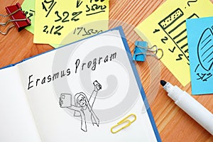 Business concept about Erasmus Program with inscription on the page