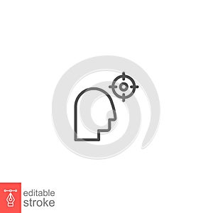 Business Concept Focus line icon. Editable stroke. Human avatar