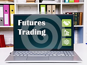Business concept about Futures Trading with inscription on the laptop